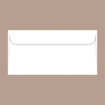 Back side dl envelope mockup, realistic style Stock Illustration