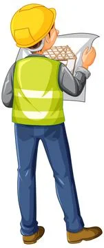 Back side of an engineer worker Stock Illustration