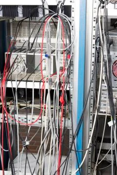 Back side of lab equipment-cable mess Photos