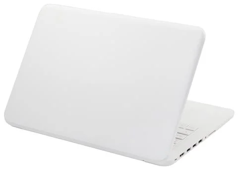 The back side of the laptop, isolated on white background. Stock Photos