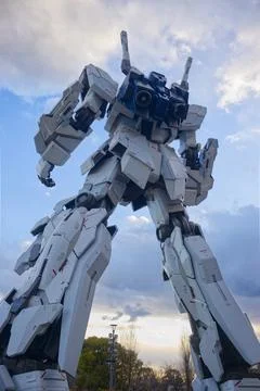 Back Side of large Gundam robot statue in front of Diver City Tokyo Plaza Photos