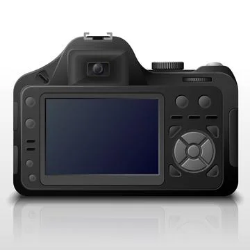Back side of modern digital camera Stock Illustration