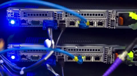 Back Side Of Modern Working Data Center Servers Vidéo 58846587
