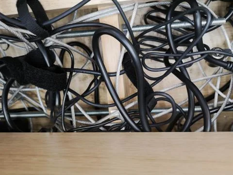 Back Side Of Modern Working Data Center Servers With Cables - Cloud Service And Stock Photos