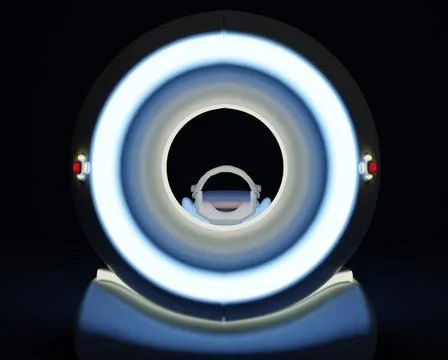 Back side  of MRI SCANNER - Magnetic resonance imaging  device in Hospital .. Stock Illustration