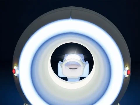 Back side  of MRI SCANNER - Magnetic resonance imaging  device in Hospital .. Stock-Illustration