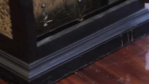 Back side of the old hours with a pendulum Stock Footage 84547380