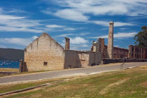 Back side of the penitentiary building of Port Arthur. Stock Photos
