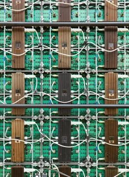 Back side of rgb led screen panel Stock Photos
