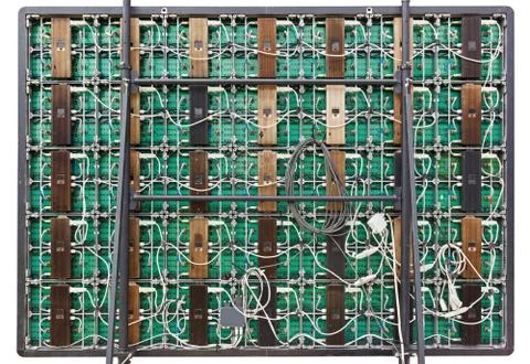 Back side of rgb led screen panel Foto stock