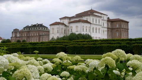 Back side of the royal palace of Venaria in Turin Stock Footage 142137946