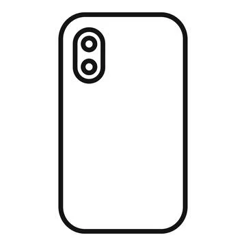 Back side smartphone with dual camera icon thin line vector Ilustración de archivo