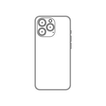 Back Side of Smartphone Outline Icon Illustration on White Background Illustrazione stock
