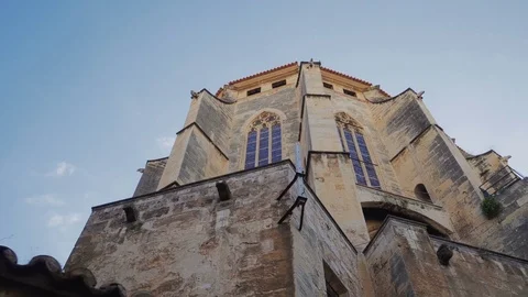 Back side of St Francesk cathedral, Palma de Mallorca, Spain Stock-Footage 83629481