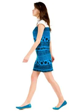 Back side view of going brunette girl Stock Photos