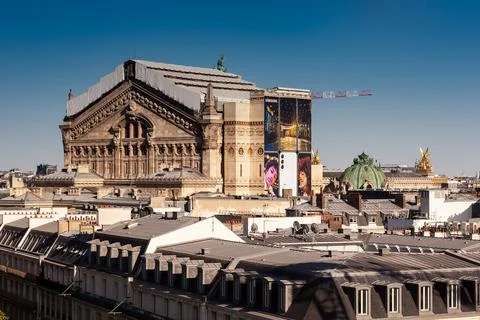 Back side view of the Opera Garnier under construction, Paris Stock-Fotos