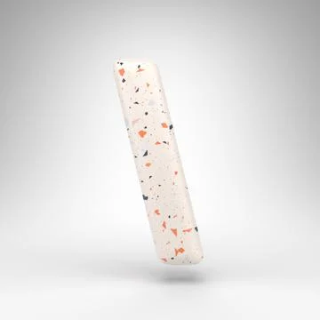 Back slash symbol on white background. 3D sign with terrazzo pattern texture. Illustrazione stock