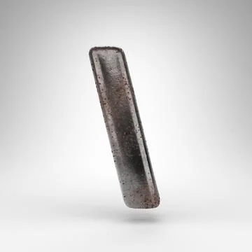 Back slash symbol on white background. Rusty metal 3D sign with oxidized text Stock Illustration
