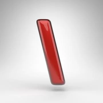 Back slash symbol on white background. Red car paint 3D sign with glossy meta 스톡 일러스트