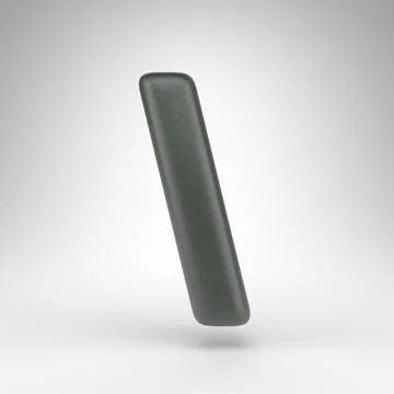 Back slash symbol on white background. Anodized green 3D sign with matte text Stock Illustration
