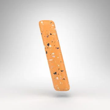 Back slash symbol on white background. 3D sign with orange terrazzo pattern t 스톡 일러스트