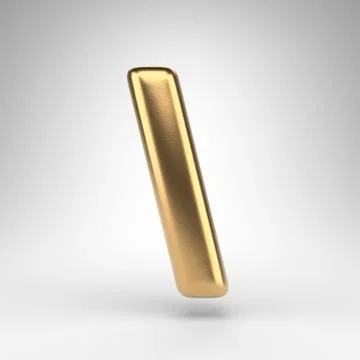 Back slash symbol on white background. Golden 3D sign with gloss metal texture. Stock Illustration