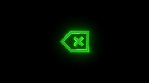 Back space qwerty sm stroke icon glowing neon green color animation Stock Footage 289386819