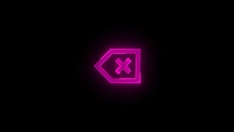 Back space qwerty sm stroke icon glowing neon pink color animation Stock Footage 289386824