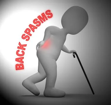 Back Spasms Indicating Spinal Column Contractions 3d Rendering Stock Illustration