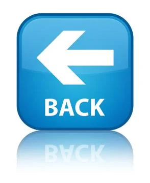 Back special cyan blue square button Stock Illustration