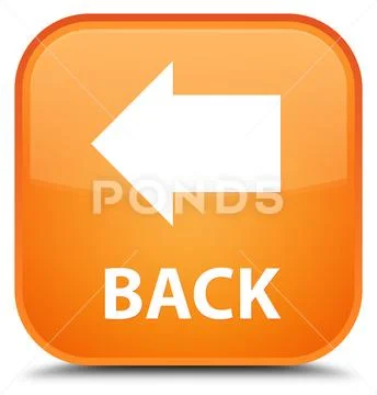 Back special orange square button Ilustração Stock