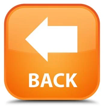 Back special orange square button Stock Illustration