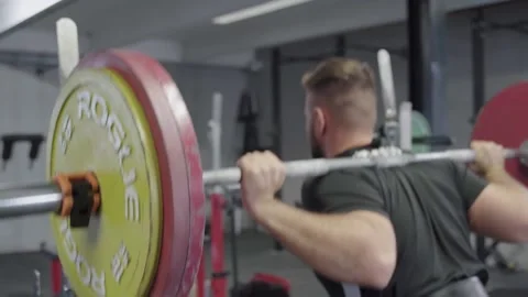 Back Squat at Gym Stock Footage 139146214