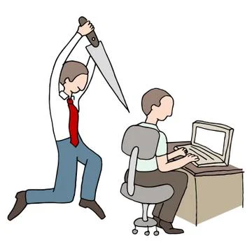 Back stabbing coworker Stock Illustration