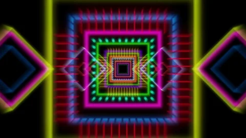 Back Stage Light Tunnel. Vj lights. Full HD Stock Footage 69846432