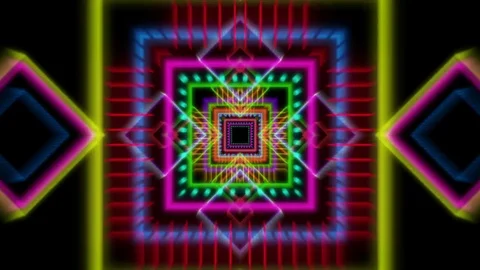 Back Stage Light Tunnel. Vj lights. Full HD Stock Footage 69849115