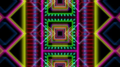 Back Stage Light Tunnel. Vj lights. Full HD Loop Stock Footage 69851680