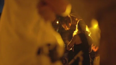 Back stage, watching the performance. Stock Footage 82329370