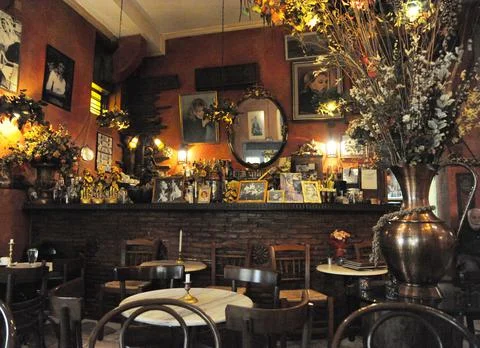 Back Street Cafe Bar Interior, Athens, Greece Stock Photos