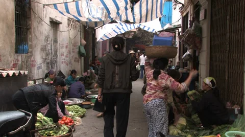 Back Street Market Stock Footage 33798439