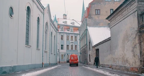 The Back Streets of Riga, Latvia (4K) Stock Footage 102263192