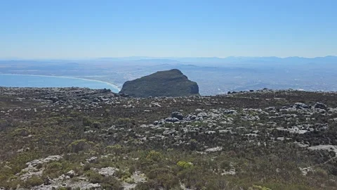Back Table Plateau and Devil's Peak, Table Mountain, Cape Town, South Africa 8K Stock Footage 347933440