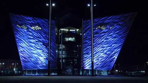 Back of Titanic Belfast Stock Footage 91259879