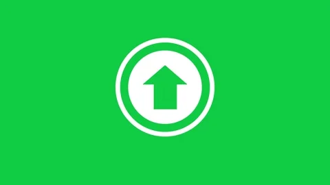 Back to top arrow button bouncing upward on green screen Stock Footage 348305504