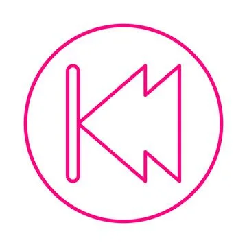 Back Track Line Icon / Previous Button Outline Vector is Isolated on a Whit.. Stock Illustration