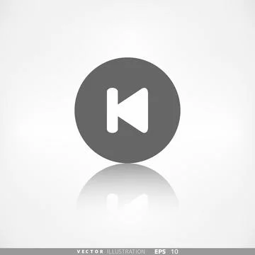 Back track web icon.Media player. Stock Illustration