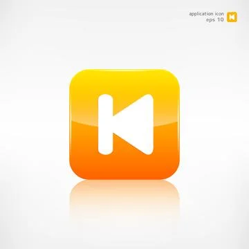 Back track web icon.Media player. Stock Illustration