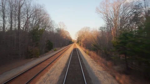 Back of Train View Stock Footage 308824523