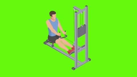 A back trainer. Pulling up on yourself. Green background. Stock Footage 291898615