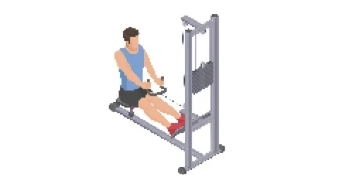 A back trainer. Pulling up on yourself. Pixel graphics. Stock Footage 291898617